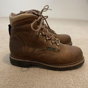 Georgia Boot Boots Womens Size 8 Brown Leather Waterproof Ankle Work G3312